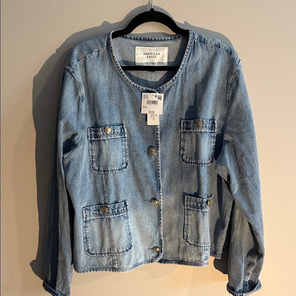 NWT American Eagle Light Blue Denim Jacket
